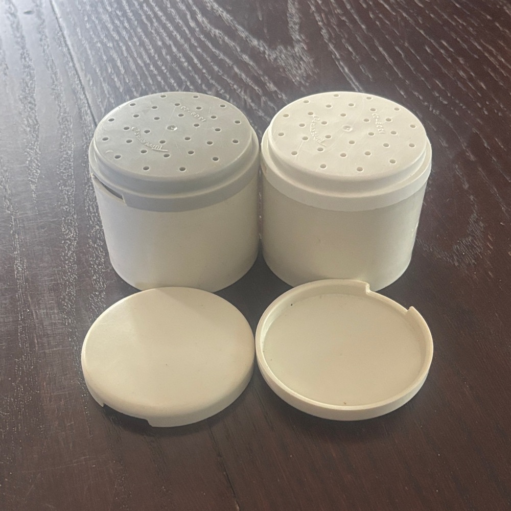 White and Gray Plastic Containers